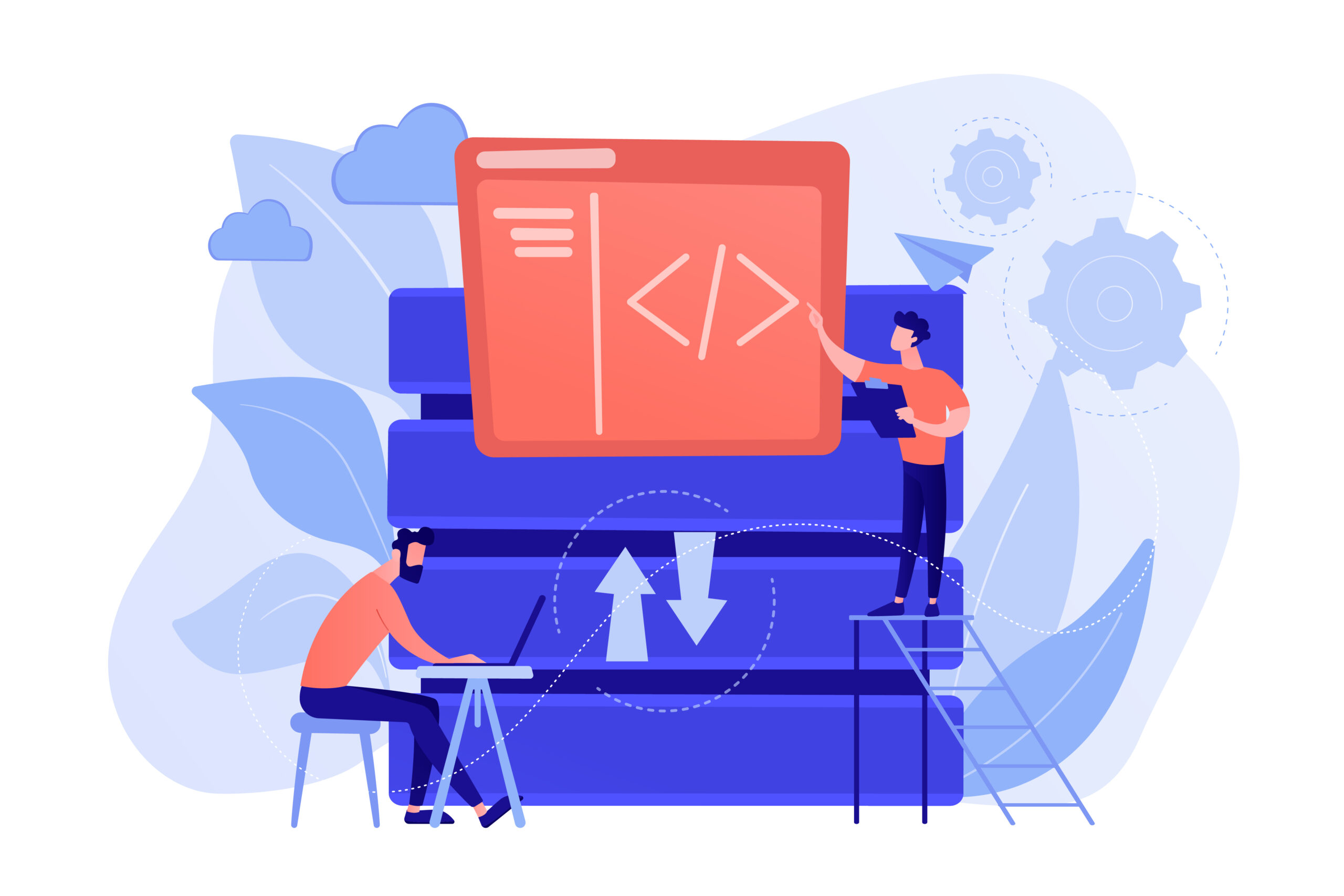 Big data developer concept vector illustration.